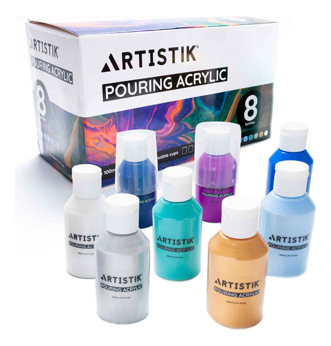 Pintura Acrilica Para Erter 8 X 3.4 fl Oz Juego 2 Taza Arte