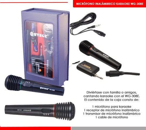 Super Microfono Profesional Karaoke Inalambrico + Cable