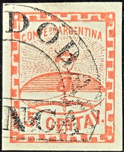 Argentina, Confederac Gj 1 5c 1858 Matasello Córdoba L19042