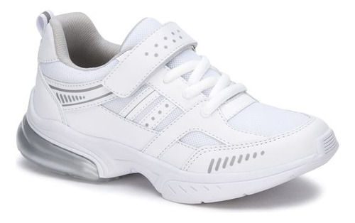 Sneaker Urbano 66434tpr Suela Mejor Agarre Rayas Blanco Liso