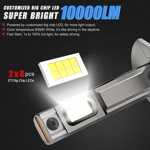 Par Kit De Faros Led H1 Para Auto 60w 10000lm 6000k Canbus