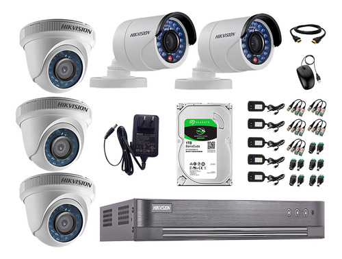 Kit 5 Camaras De Seguridad Hikvision Full Hd 1080p Oferta