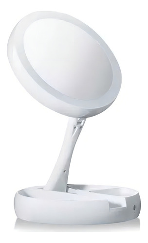 Espelho De Mesa Maquiagem De Luz Led Dobravel Aumenta 10x Jin Ge