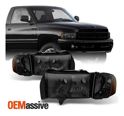 Fit Smoked 1999-2002 Dodge Ram Sport Package Headlights  Oai