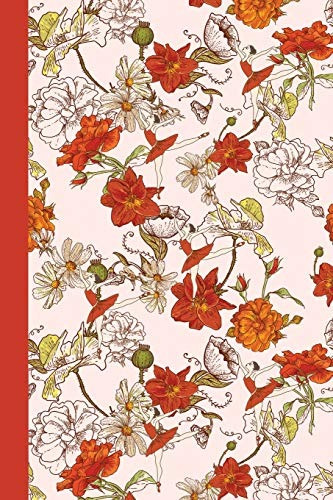 Journal Flower Dancers (red) 6x9  Graph Journal  Journal Wit