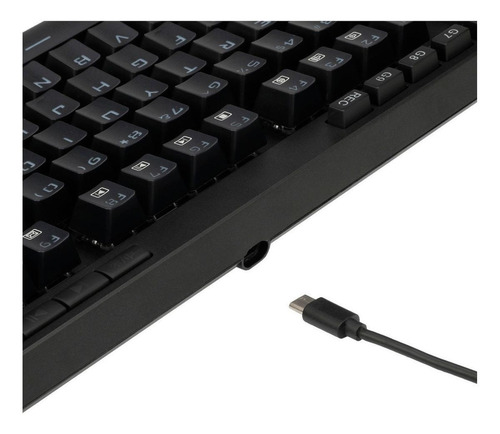 Imagen 6 de 6 de Teclado gamer Redragon Magic Wand Pro K587-PRO QWERTY Redragon Opto Blue inglés US color negro con luz RGB
