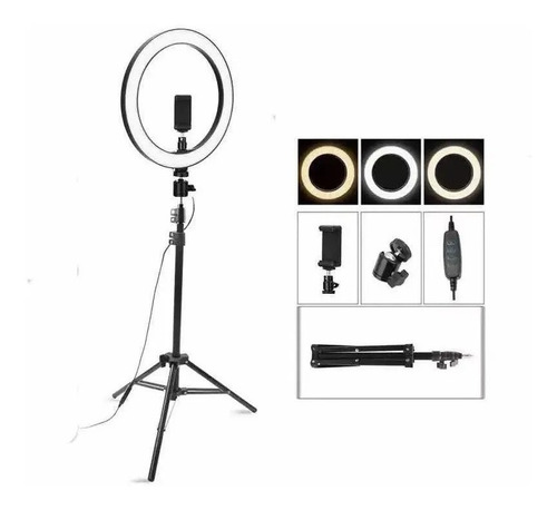 Imagen 5 de 10 de Anillo Aro Luz Led Fotografía 26 Cm + Trípode Ajustable