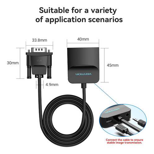 Vention Vga To Hdmi Adapter (pc Vga Source Output To Tv/m...