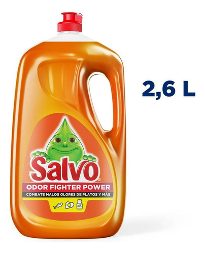 Lavatrastes Líquido Salvo Rojo Odor Fighter Power 2.6 L