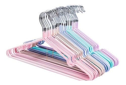 Imagen 6 de 9 de Perchas Metálicas Acero Galvanizado Engomado Colores X 10un