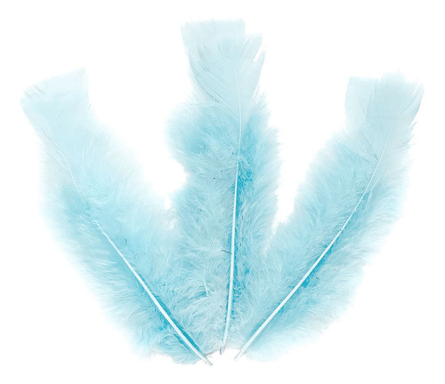 Penas De Galinha 100 Uni Ambiente E Decoração - Azul Bebê