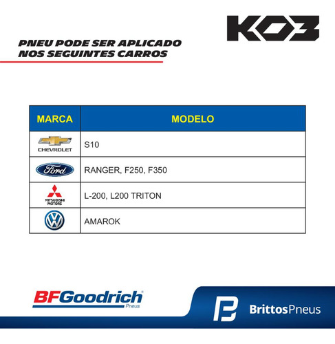 Pneu Bfgoodrich Aro 17 All Terrain Ko3 275/70 R17 124/121s M