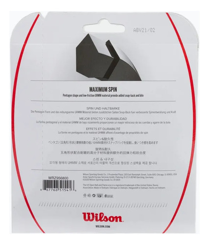 2 Pack Set De Cuerda Wilson Revolve Spin Verde 1.30mm 12.2m