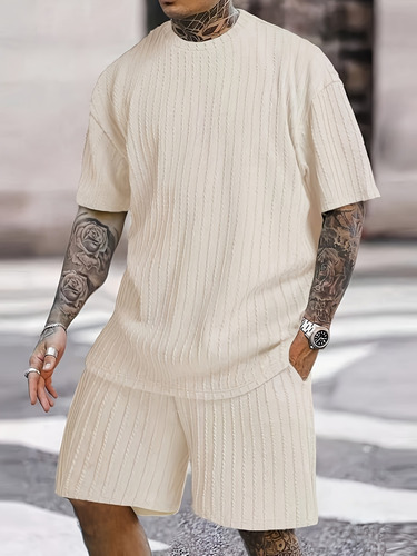 Conjunto Casual De Camisa Y Pantalones Cortos De 2 Piezas