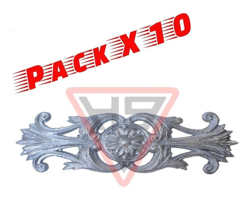 Pack 10-apliques Adornos Rejas  Arabesco Aluminio 315x90mm