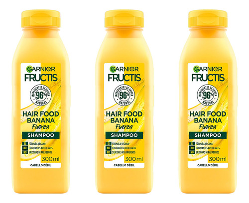 Pack Shampoo Garnier Hair Food Banana 300 Ml