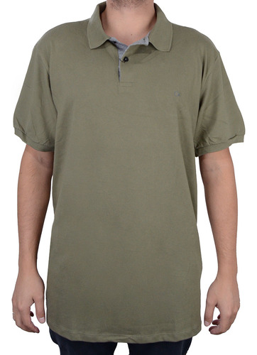 Camisa Polo Masculina Ogochi Essencial Verde Musgo - 0070000