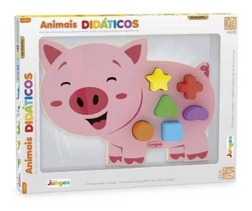 Jogo De Encaixar Animais Didáticos Porquinho 865-junges