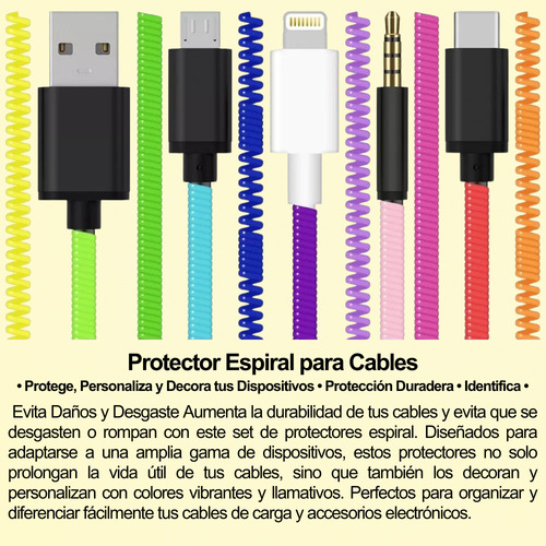 Pack X20 Espirales Usb Protege Cables Y Auriculares Estilo