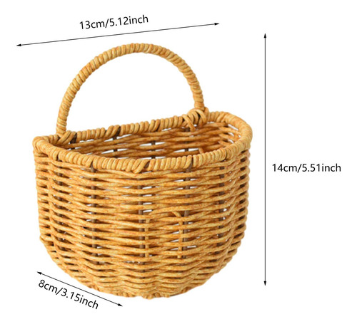 Cesta Colgante Semicircular Tejida, , Pequeño 13cmx8cmx14cm