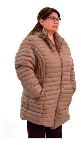 Campera Inflable Mujer Larga Talle Especial Impermeable Hhp