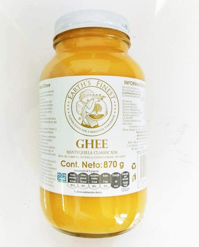 Mantequilla Clarificada Earths Finest Ghee De 870 Gr