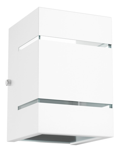4x Arandela Externa Luminária 2 Frisos 2 Fachos Branco Alumínio + Led G9 Branco Frio 5w Mf115 Mega Forte Iluminação