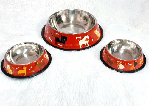 Plato Acero Inoxidable Para Perros Y Gatos 20cm Talla Grande