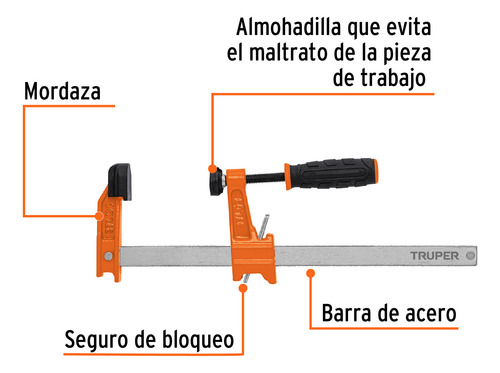 Prensa Rapida F Apertura 8 Uso Ligero Mango Ergonómico