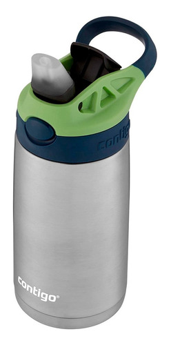 Garrafa Térmica Infantil Squeeze Copo Inox Autospout Verde 384ml Contigo