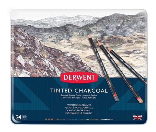 Derwent Tinted Charcoal - Set 24 Lápices Carboncillo