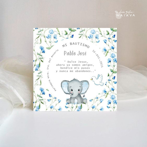Imagen 7 de 9 de Estampas Tarjetas Bautismo De Nenes X 2u