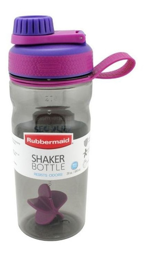 Botella Agitadora Shaker Proteina Gym 600ml Rosa Rubbermaid