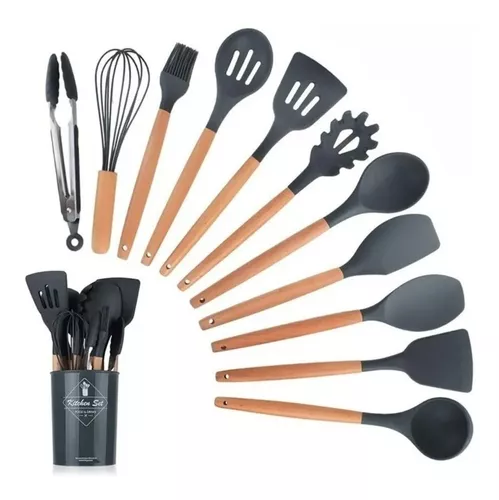 Utensilios de cocina de silicona utensilios de cocina Set – 7 – Juego de  utensilios de cocina de sil…Ver más Utensilios de cocina de silicona