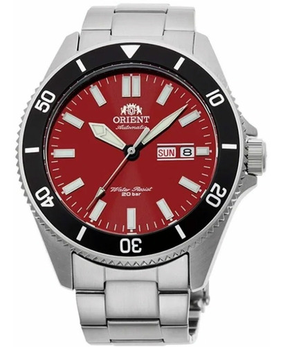 Reloj Orient Ra-aa0915r Hombre Diver Automático Kano Color de la malla Plateado Color del bisel Negro Color del fondo Rojo