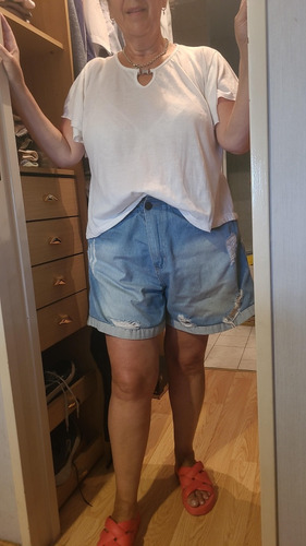 Short Jean Mom De Dama Talle 52. Dos Posturas. Bajé De Peso.