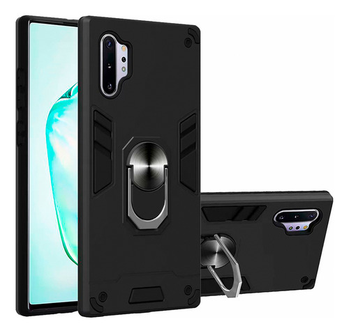 Funda Para Huawei Y9a Con Anillo Metálico Negro Antishock