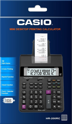 Imagen 4 de 6 de Sumadora Casio Hr-200rc Negra