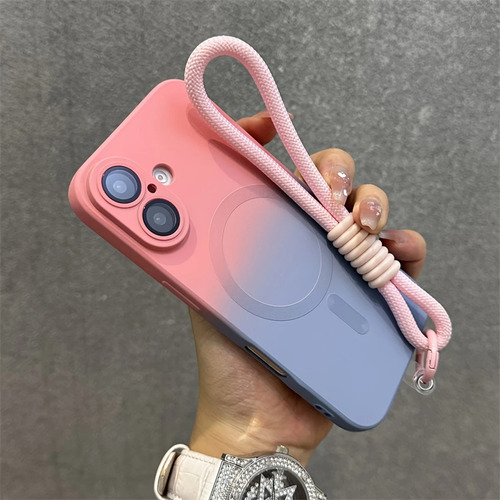 Funda Case Para iPhone Magsafe De Gradiente Uso Rudo + Correas