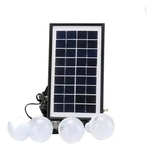 Kit Panel Solar Portatil + 4 Bombillos + Batería