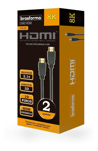 Cable Hdmi 2.1.v 8k - 3d Ready - 2 Metros