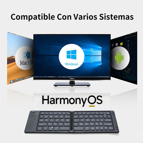 Set Teclado Y Mouse Inalámbrico Plegable Compacto Y Portátil
