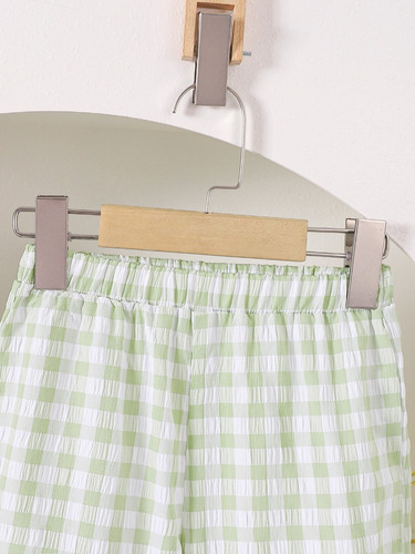 Conjunto De Blusas Sin Mangas Y Pantalones Rectos A Cuadros