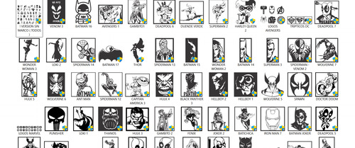 Cuadros Marvel Y Dc. Vectores Digitales Corte Laser