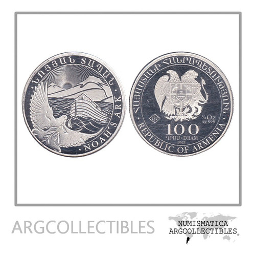 Armenia Moneda 100 Dram 2022 Plata 999 1/4 Onza Km-198 Proof