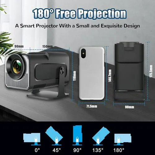 Mini Proyector Hy320 Android 11, 4k Hd, Wifi 6, Auto Keyston