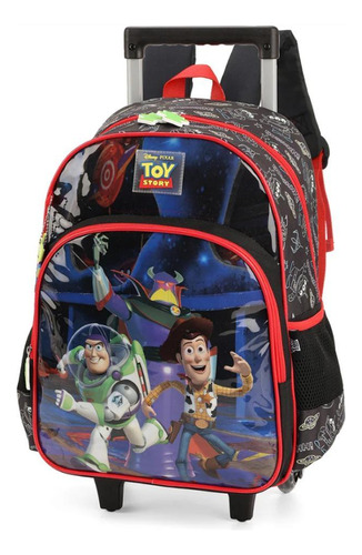 Mochila De Rodinhas Com Alça Luxcel Toy Story Preto