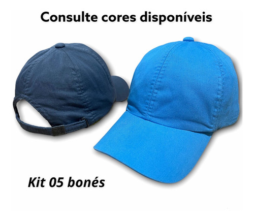 Boné Dad Hat Simples Tingido 100% Algodão Barato - 05un