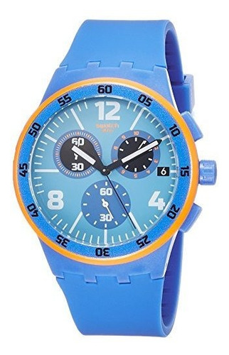 Swatch Capanno Esfera Azul Y Azul De Silicona De La Correa D