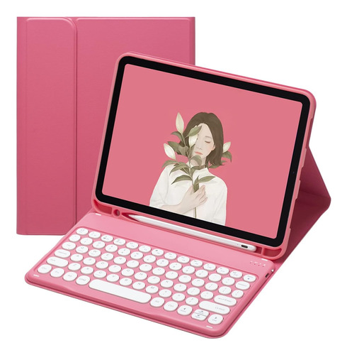 Funda Con Teclado Marca Henghui/para iPad 7.9 / Dark Pink